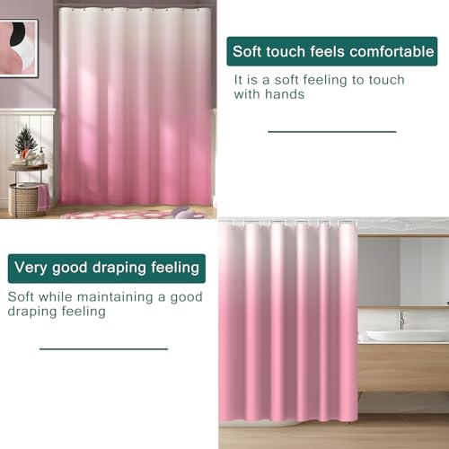 Shower Curtain Liner, 100% Waterproof Peva Shower Curtains with 3 Duty Heavy Bottom Magnets and 12 Rust Proof Grommets, 72x72 Weighted Shower Liner for Shower Stall, Bathtubs - color: Gradient Pink