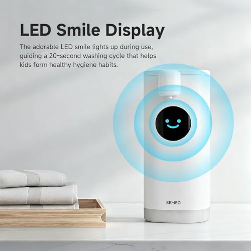 Automatic Foaming Soap Dispenser, Touchless Soap Dispenser with LED Hand Washing Timer, Rechargeable 350ml Foam Soap Dispenser, IPX7 Waterproof, Wall Mounted for Bathroom Kitchen Kids - color: Gray