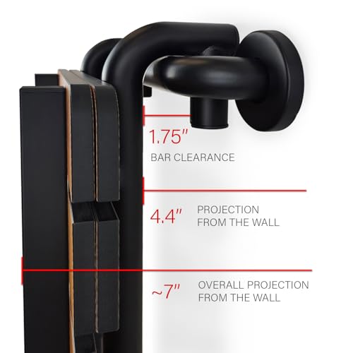 Seachrome Profile Folding Shower Seat with 18 inch Grab Bar, Removable Hanging Bench with Backrest & Legs, Teak Phenolic Seat, Black Stainless Steel Grab Bar - color: Teak, Black