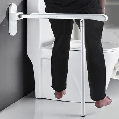Toilet Grab Bar, Foldable Drop Down Hand Grips, Anti Slip Shower Assist Aid, Wall Mounted Toilet Support Bathroom Safety Handrails for Elderly Pregnant Women Disabled,Gra,Grey - color: Gray