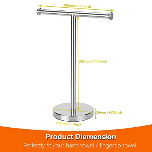 Kalitro Towel Rack Hand Towel Stand, Bathroom Hand Towel Holder Stand with Heavy Base, SUS304 Stainless Steel Brushed Nickel - color: Silver