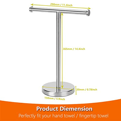 Kalitro Towel Rack Hand Towel Stand, Bathroom Hand Towel Holder Stand with Heavy Base, SUS304 Stainless Steel Brushed Nickel - color: Silver
