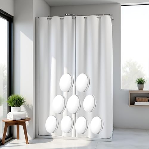 Shower Curtain Weights, 4Pcs White Magnetic, Waterproof Heavy Duty Curtain Liners Bottom, Bathroom Curtain Clips