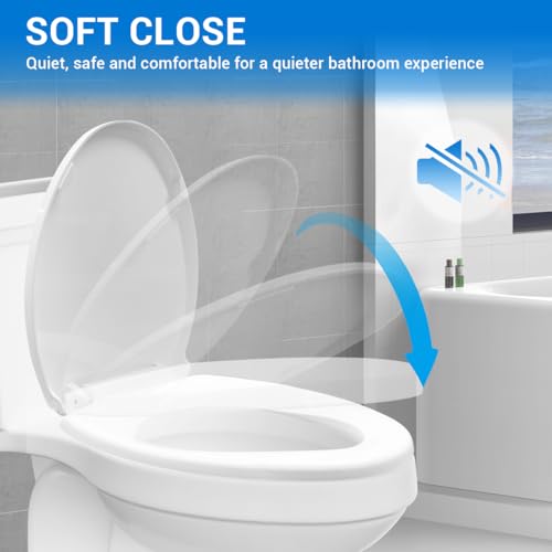 Elongated Toilet Seat 18.5" | Soft Close, Durable PP Toilet Seat, Easy Installation & Removal, Fits Most Toilet Bowls - size: Elongated Standard 18.5"