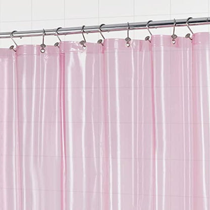 Barossa Design Clear Pink Shower Curtain Liner Standard Size | Premium PEVA, PVC Free, Metal Grommets, Waterproof Lightweight Translucent Pink Shower Curtain with 3 Magnets for Bathroom - color: Clear Pink, size: 72"W x 72"L (Pack of 1)