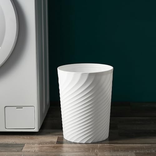 Small Bathroom Trash Can 1.8 Gallon Wastebasket Recycling Bin for Bedroom Office Kitchen, Black White, 2 Pack - color: WH+BK