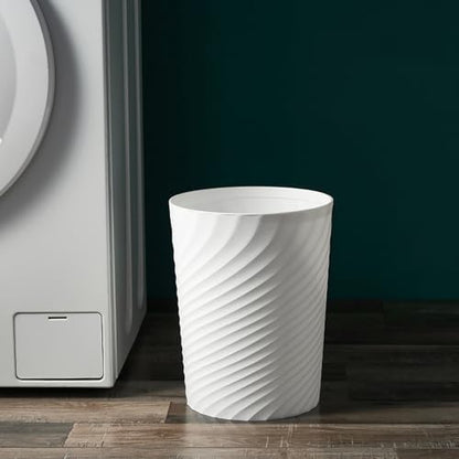 Small Bathroom Trash Can 1.8 Gallon Wastebasket Recycling Bin for Bedroom Office Kitchen, Black White, 2 Pack - color: WH+BK