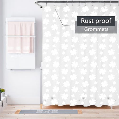 Clover Shower Curtain Liner 72 x 72, Plastic Waterproof 4G Lightweight Shower Liner for Bathroom, with Grommets Holes and 3 Heavy Duty Magnetic Weights - color: Clover