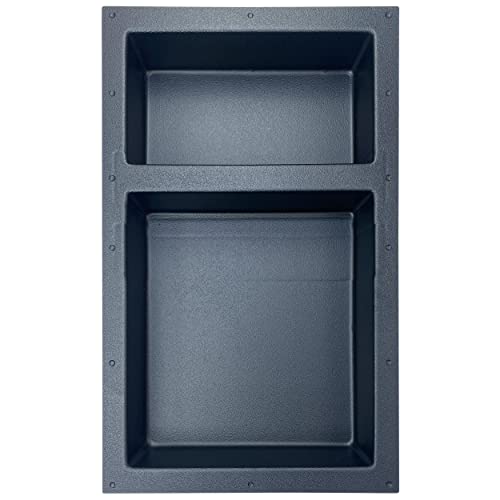 Ready-to-Tile Rectangular Shower Niche – 28" x 17" Double Uneven Shelves – Made in USA – Recessed Wall Niche - size: 28" x 17" Double Uneven Shelves (USA)