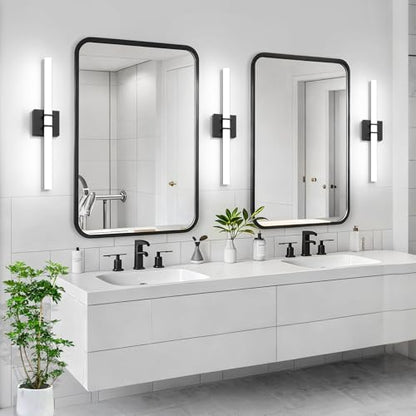Modern Black Vanity Light Bar 24 Inch, 16W 5CCT Dimmable Bathroom Light Fixtures LED Wall Lighting Fixture - color: Black, size: 24 inch