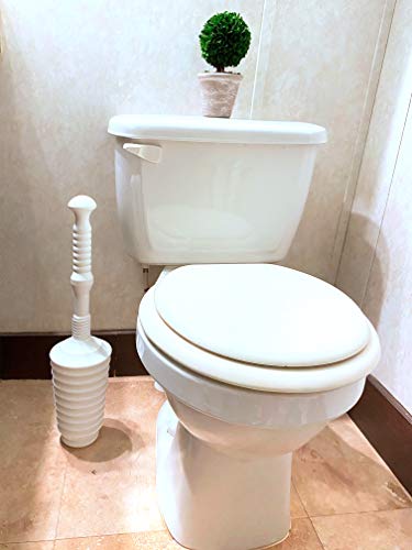 Master Plunger MP500-4TB Heavy Duty Bathroom Toilet Plunger Kit with Tall Bucket Caddy Equipped with Air Release Valve, White
