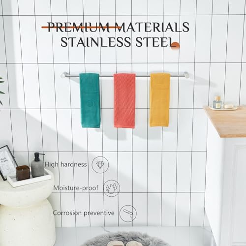 KOKOSIRI Bath Towel Bars Brushed Nickel Bathroom Towel Holder 32-Inch Wall Mounted Racks Bathroom Hardware Accessories Stainless Steel, B4007BR-L32 - color: Brushed Nickel, size: 32-Inch