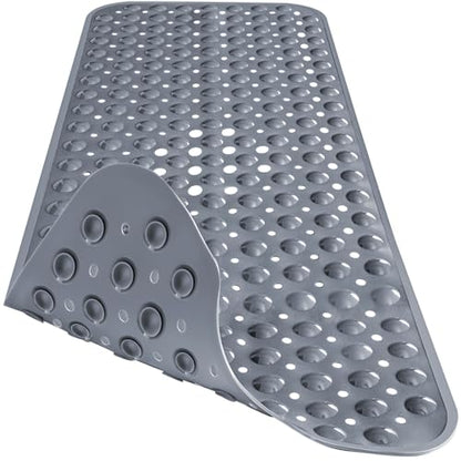 Gray Bathtub Mat and Clear Shower Mat