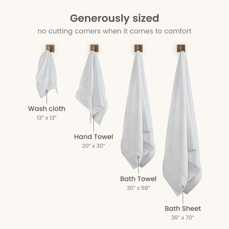 BIOWEAVES 100% Organic Cotton 700 GSM Plush Bath Towels 30" x 58" GOTS Certified - White, Pack of 2 - color: White, size: Pack of 2 Bath Towels