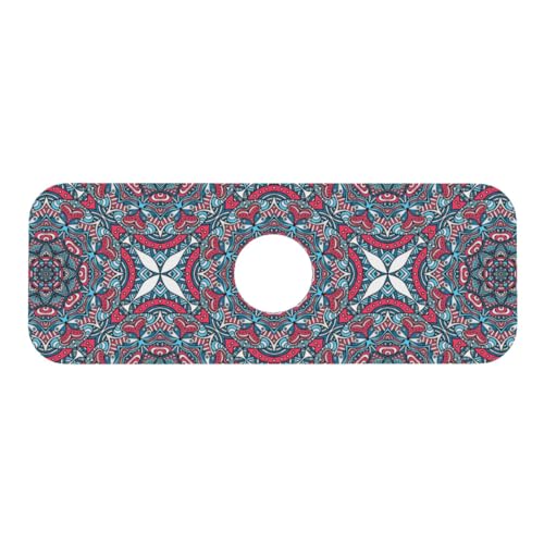 Diatomite Faucet Mat for Kitchen Fast Drying Sink & Bathroom Counter, Super Absorbent Water Sink Protectors Prevent Moisture Buildup, Sink Splash Guard Mandala Style - color: Mandala