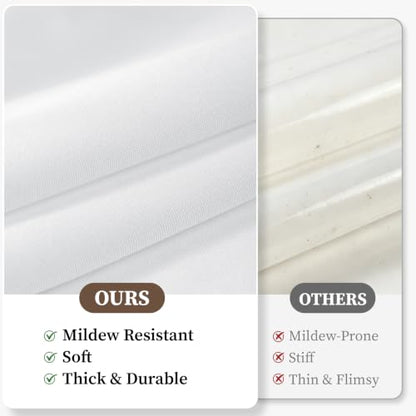 70x57 Waterproof Fabric Snap-in Shower Curtain Liner Replacement White | Machine Washable & Hotel Quality, 1 Pack Detachable Soft Durable Premium Cloth Shower Curtain Liner with 3 Weighted Magnets - size: 70"W x 57"L (Pack of 1)