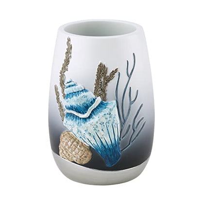 Avanti Linens - Tumbler, Countertop Organizer, Sealife Inspired Bathroom Decor (Blue Lagoon Collection) - size: Tumbler