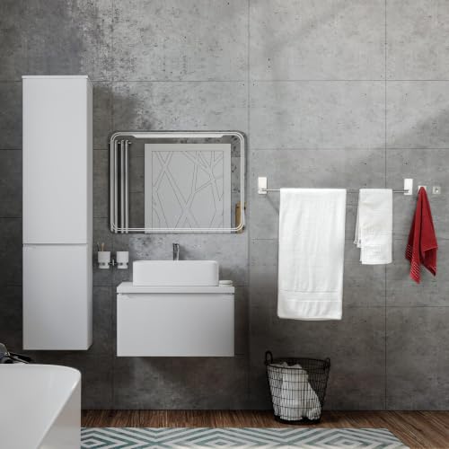 Taozun Towel Bar - 2 Packs Adhesive Hooks | 32 Inch Towel Holder, Hand Towel Rack Stick on Wall, Stainless Steel Bathroom Hardware Accessory Kit - color: Silver, size: 32-inch