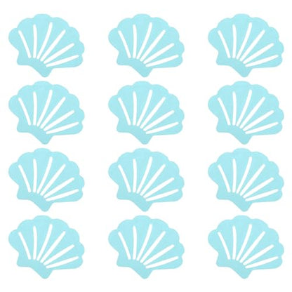 PATIKIL 12 Pcs Non Slip Bathtub Stickers, Anti Slip Shower Stickers Bathroom Shower Floor Decals Sea Shell Shape Cute Treads Tubs, Blue - color: Blue