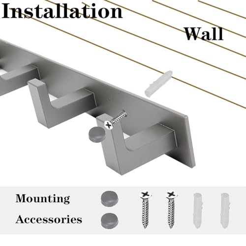 Coat Rack, Heavy Duty Stainless Steel 3 Tri Coat Hook Hanger, Wall Mounted Wall Hooks, Rustic Clothes Hook/Key Hook Rail for Bathroom Kitchen Entryway(2 Pack, 3 Hook Grey) - color: Gray, size: 3 Hook-2 Pcs