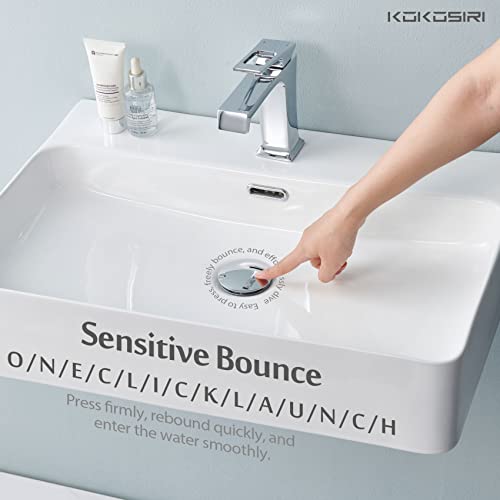 KOKOSIRI Pop Up Sink Drain with Strainer Basket, Polished Chrome Bathroom Sink Drain with Detachable Hair Catcher Anti Clogging for Vanity Vessel Sink Without Overflow, C1002CH - color: Polished Chrome