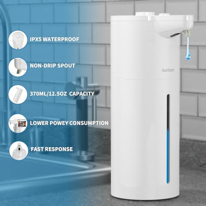 Automatic Soap Dispenser Touchless, Modern, Kitchen & Bathroom, Hands-Free, Adjustable Volume, Long Battery Life, Compatible with Thick & Thin Soap, Easy for Toddlers, Clog-Free, White - color: Pearlescent White