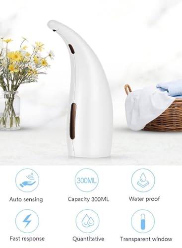 Soap Dispenser,Touchless Bath Kitchen Countertop Automatic Soap Dispenser with Infrared Motion Sensor,IPX6 Waterproof.Perfect for Bathroom and Kitchen. - color: White-fixed Dispenser