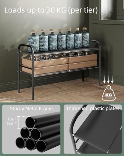 Under Sink Organizers and Storage,Expandable under cabinet organizer Shelf | 2 tier expandable shelf for kitchen and bathroom,shoe rack,8 Removable ABS Panels,Adjustable partition height,20.6-32.2" W - size: 8 Panels
