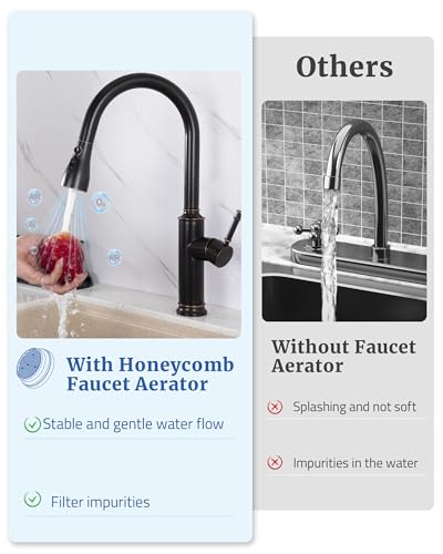 Kitchen Faucet Spray Head Replacement, Pull Down Sprayer with 15 Adapters | Pull Out Faucet Spray Nozzle, 3 Modes Stream/Spray/Strong Spray, DOE CEC Certified, Simple Installation, Oil Rubbed Bronze - color: Oil Rubbed Bronze