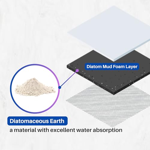 Aureo Super Absorbent Diatomaceous Bath Mat, Quick Dry, Soft Non-Slip Rug for Bathroom, Kitchen, Entryway, Easy Clean, Marble Design, 27.55" x 15.74", Light Beige - color: Light Beige