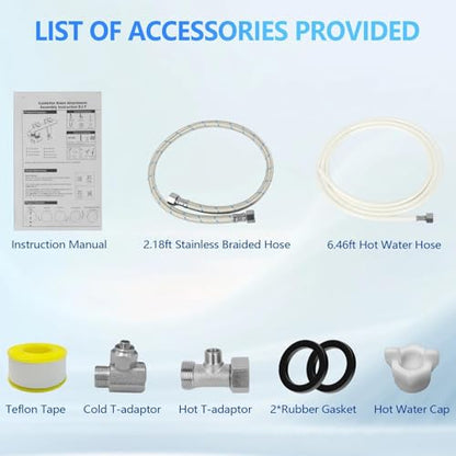 Warm & Cold Water Bidet Attachment for Toilet Seat, Ultra-Slim Non-Electric Toilet Seat Attachment, Rear and Feminine Wash Self-Cleaning