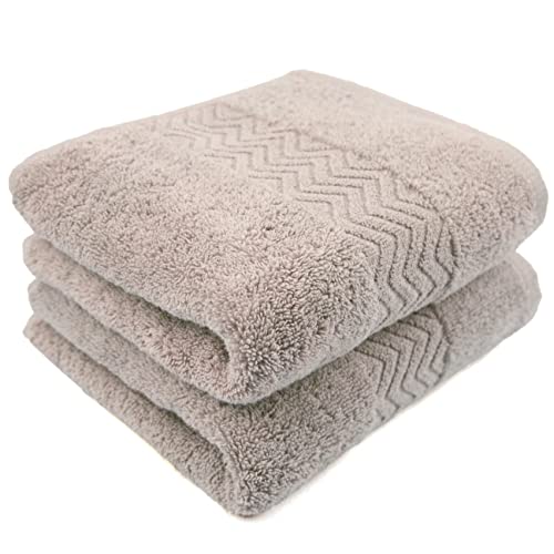 Cleanbear 100% Cotton Hand Towels for Bathroom Set of 2, Highly Absorbent | Ultra Soft and Quick-Drying Face Towels, Guest Bathroom Use, 13 x 28 Inch (Khaki) - color: Khaki