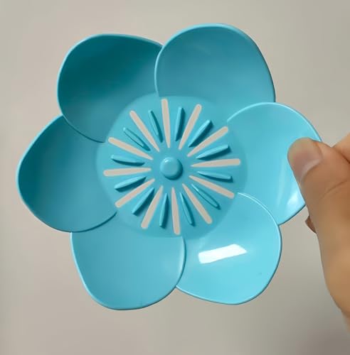 Soap Dish Holder for Showerl Self Draining Bar for Shower Bathroom Bathtub | Bar Cute Lotus Shape Tray Sink Mounted Shampoo Self Draining Saver Rack Plastic Bathroom Bathtub Kitchen，Blue+Blue - color: Blue+blue