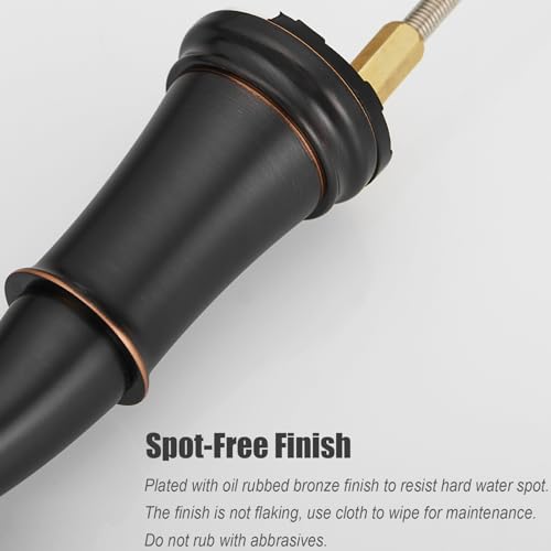 Widespread 8 inch Oil Rubbed Bronze Bathroom Faucet, Two Handles 3 Holes Sink Faucet Waterfall Spout Lavatory Basin Faucets, Vanity Bathroom Sink Faucet with Supply cUPC Lines
