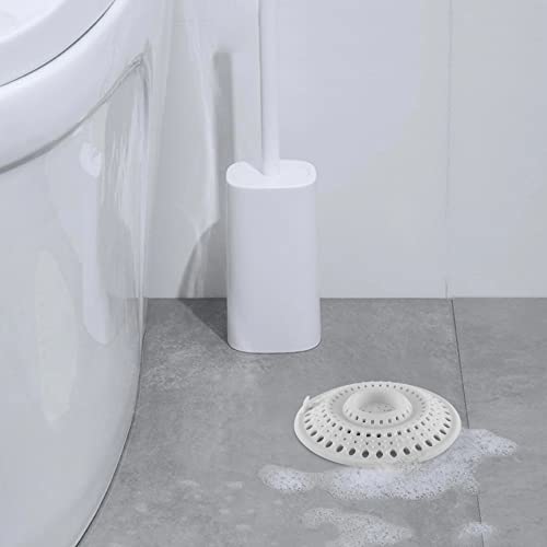 Meadow Lane Silicone Drain Hair Catcher, Fits Most Drains, White, 3-Pack | Flat silicone cover adjusts to 3 drain setups; 4.75-inch design catches hair on top and lifts off for quick cleaning. - size: 3 Pack