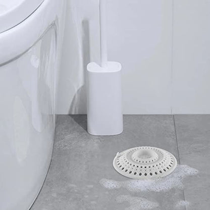 Meadow Lane 4.75-Inch Silicone Drain Hair Catcher, Fits Most Drains, White | Flat silicone cover adjusts to 3 drain setups; 4.75-inch design catches hair on top and lifts off for quick cleaning. - size: 1 Pack