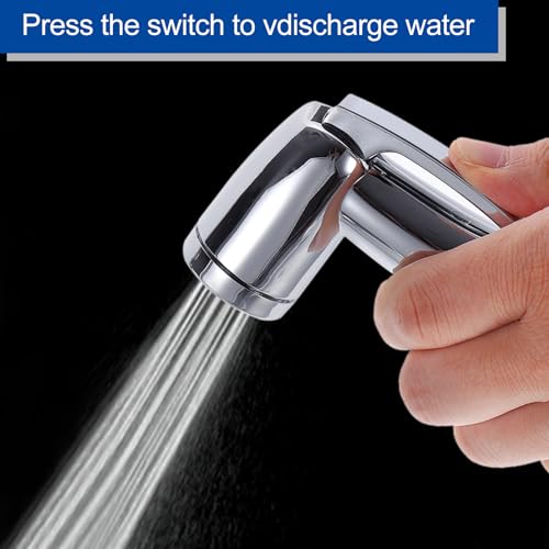 uxcell 2 Pcs Bidet Sprayer, Pressurized Handheld Bidet Sprayer for Toilet, Jet Spray Bidet Attachment Bidet Toilet Sprayer Head for Kitchen Bathroom Toilet Flushing Washing, Silver