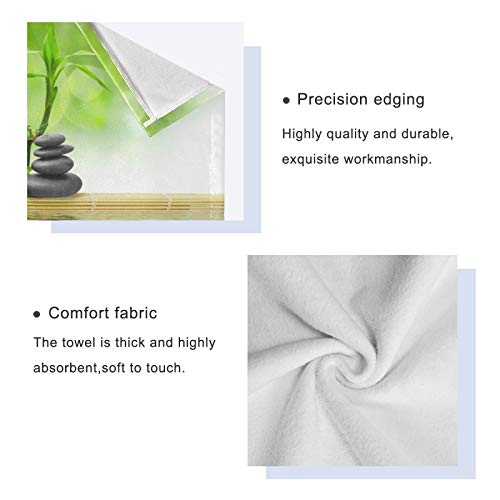 ALAZA Towel Bathroom Sets, Zen Stone with Bamboo Leaves Towels 3-Piece 1 Bath Towel 1 Washcloth 1 Hand Towel, Bath Towel Set of 3 Soft Multifuntion for Home - color: Multi12