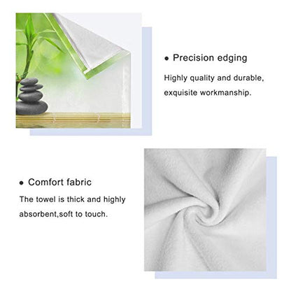 ALAZA Towel Bathroom Sets, Zen Stone with Bamboo Leaves Towels 3-Piece 1 Bath Towel 1 Washcloth 1 Hand Towel, Bath Towel Set of 3 Soft Multifuntion for Home - color: Multi12