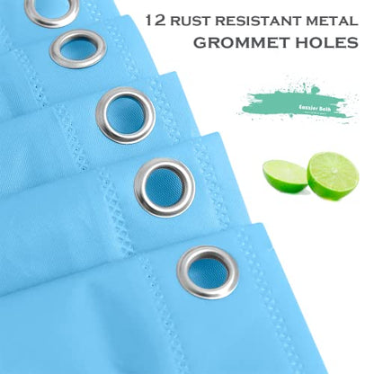 Baby Blue Plastic Shower Curtain Or Liner, 72x72 Inch Lightweight Cream Blue Plastic Bathroom Shower Showroom Inner Curtain with Rustproof Metal Grommet Holes and Weighted Magnets - color: D04-sky Blue, size: 72"W x 72"L (Pack of 1)