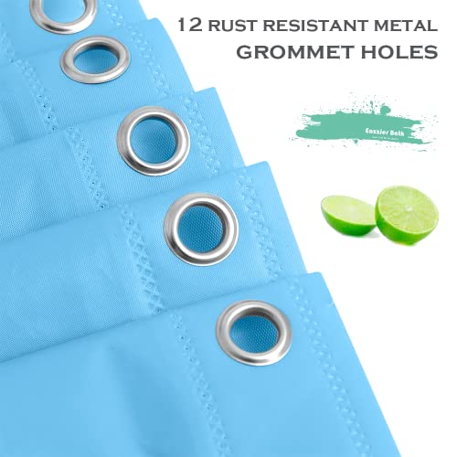 Baby Blue Plastic Shower Curtain Or Liner, 72x72 Inch Lightweight Cream Blue Plastic Bathroom Shower Showroom Inner Curtain with Rustproof Metal Grommet Holes and Weighted Magnets - color: D04-sky Blue, size: 72"W x 72"L (Pack of 1)
