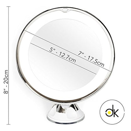 Dayaki Travel Lighted Magnifying Makeup Mirror - 10x Magnification, Tabletop Mount, 38.48 Square Inches