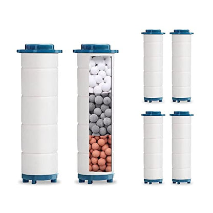 Spray Shower Head Filter with Mineral Beads, Hydro High Pressure Handheld Turbo Shower Head Filter for Hard Water, Reduces Dry Itchy Skin & Hair Loss, 2.95in Set of 6 Replacement PP-Cotton Filters - style: 2.95 x 0.87 inches