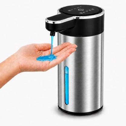 Automatic Liquid Soap Dispenser, Touchless Stainless Steel (Black, Liquid) | 13.5 oz Capacity, 4 Adjustable Levels, USB Rechargeable Liquid Soap Dispenser for Bathroom and Kitchen - color: Black, size: Liquid
