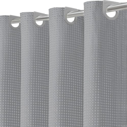 Inhousolu No Hook Shower Curtain with Removable Snap-in Liner, Waffle Weave 230 GSM Polyester, Weighted Hem, Water Repellent Washable, 72 x 84 Inch, Gray - color: Grey, size: 72"W x 84"L (Pack of 1)