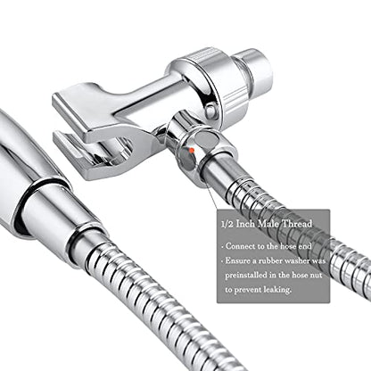 Universal Shower Head Holder for Hand Held Showerheads, Adjustable Shower Arm Mount Bracket with Brass Pivot Ball, Shower Head Connector - Chrome - color: Chrome