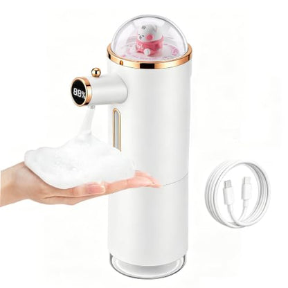 Automatic Liquid Soap Dispenser Touchless, USB Rechargeable Smart Hand Soap Dispenser, 13.5oz/400ml, Wall Mounted for Kitchen Bathroom Family (White)The table should be laid flat; it cannot be hung up - color: White