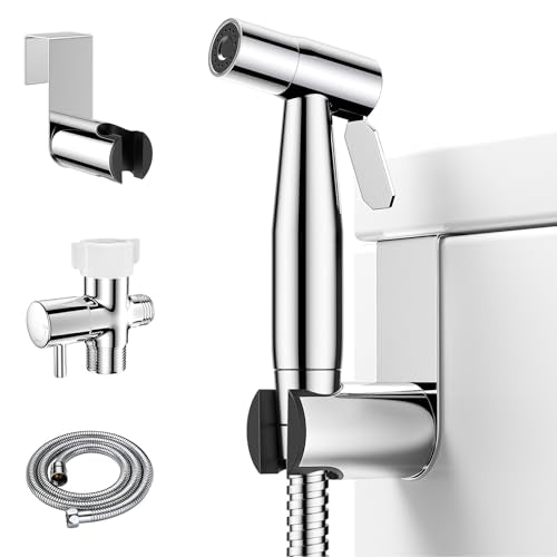 Arofa Handheld Bidet Sprayer, Bidet Attachment for Toilet, Chrome | Adjustabel Water Pressure, Leak-Free Hose, Fits Two-Piece Toilets, Feminine/Baby/Pet Wash, Cloth Diaper Rinse, Easy Install - color: Chrome, size: 1 Pack