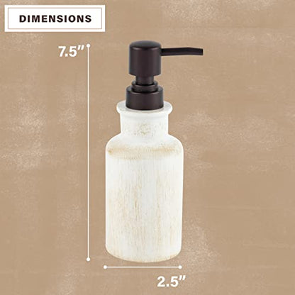Creative Scents Rustic Luxe Bathroom Soap Dispenser | Beige Hand Soap Dispenser for Bathroom with Pump - Rustic Farmhouse Decor – Resin Lotion Dispenser with Pump Holds 8.8 Oz. - style: Soap Dispenser
