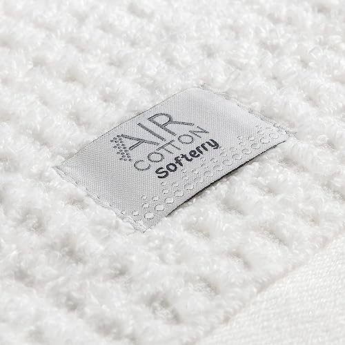 Softerry Waffle Bath Towel Set - 100% Soft Cotton - Plush and Extra Absorbent - Luxury Hotel & Spa Quality - Fade Resistant - Eco-Friendly (White, Set of 4 Bath) - color: White, size: Set of 4 Bath